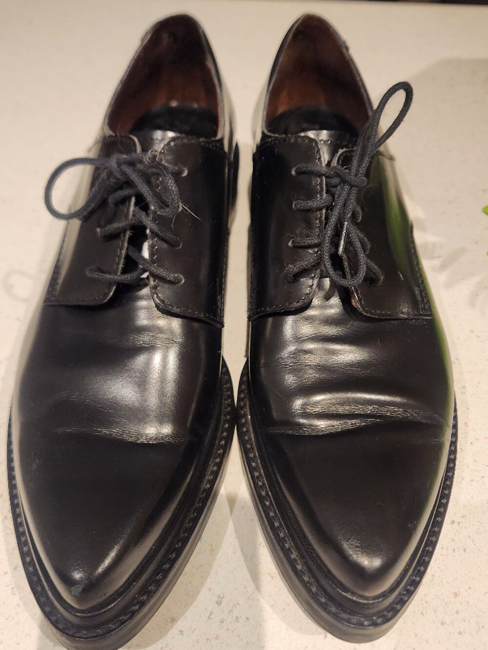 Acne Studios Black Leather Derby Lace Ups